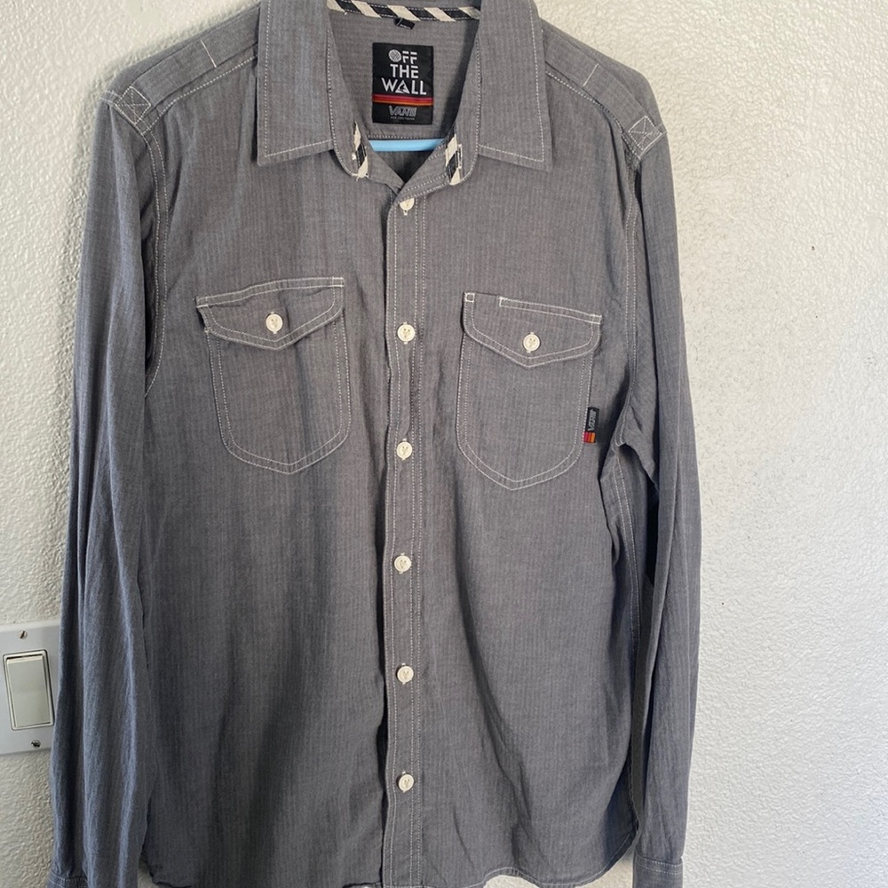Vans button down 100% cotton grey size Large